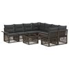 vidaXL Ensemble de canap&eacute; de jardin 9 pc Gris polyrotin