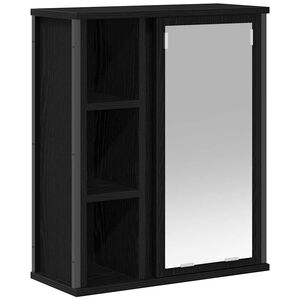 vidaXL Armoire murale de salle de bain miroir ch&ecirc;ne noir 50x21x60 cm