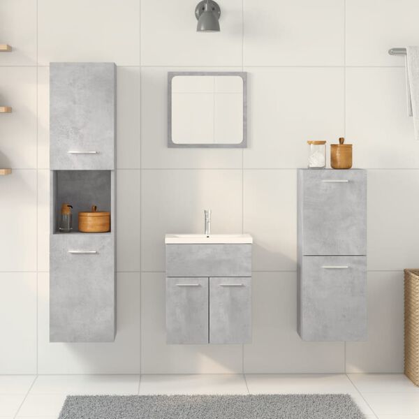 vidaXL Ensemble de meubles de salle de bain 5 pcs gris b&eacute;ton