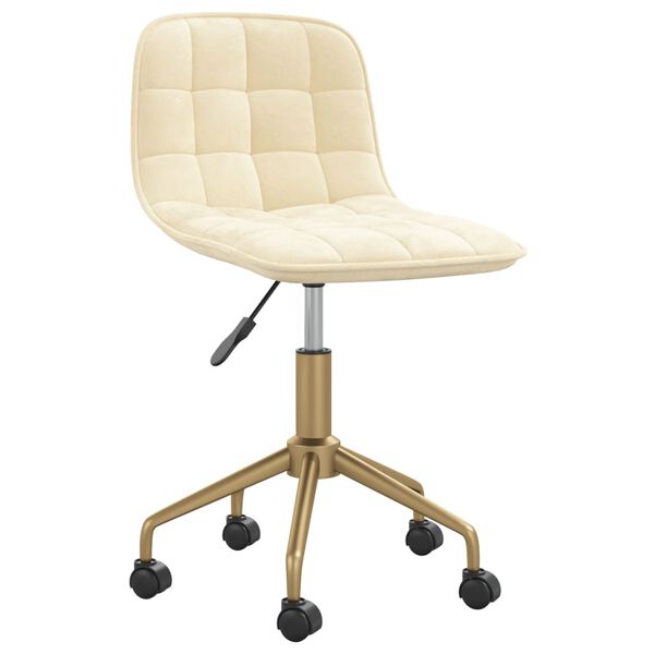 vidaXL Chaises pivotantes &agrave; manger lot de 4 cr&egrave;me velours