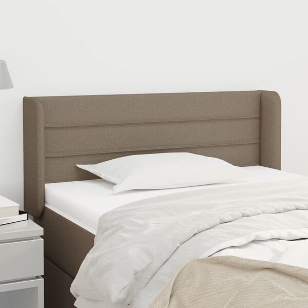 vidaXL T&ecirc;te de lit avec oreilles Taupe 93x16x78/88 cm Tissu