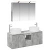 vidaXL Ensemble d'armoire de salle de bain 4 pc Gris b&eacute;ton