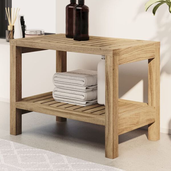 vidaXL Table d'appoint de salle de bain 60x30x45cm bois de teck solide