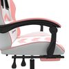 vidaXL Chaise de jeu avec repose-pied Blanc et rose Similicuir