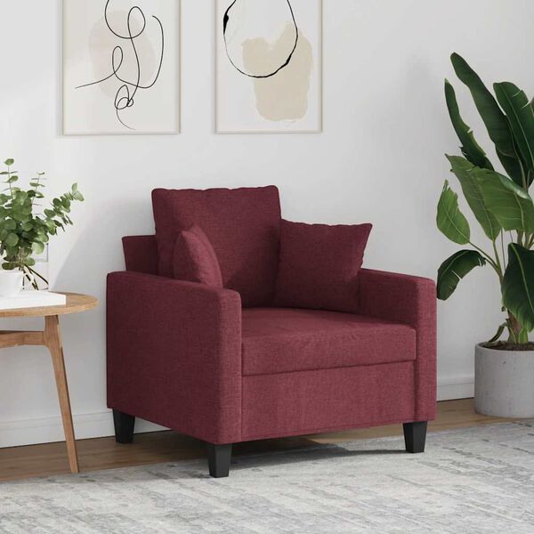 vidaXL Fauteuil Rouge bordeaux 60 cm Tissu