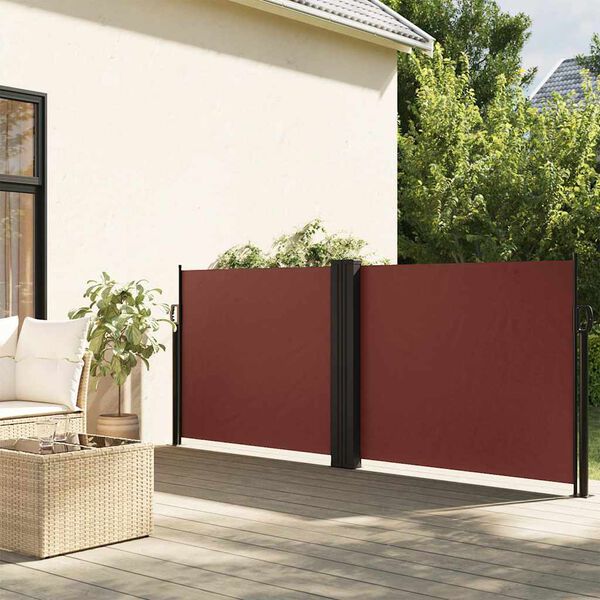 vidaXL Auvent lat&eacute;ral r&eacute;tractable marron 100x600 cm