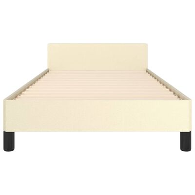 vidaXL Cadre de lit avec tête de lit Crème 80x200 cm Similicuir