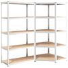 vidaXL &Eacute;tag&egrave;re &agrave; 5 niveaux 2 pcs Argent&eacute; Acier et bois ing&eacute;nierie