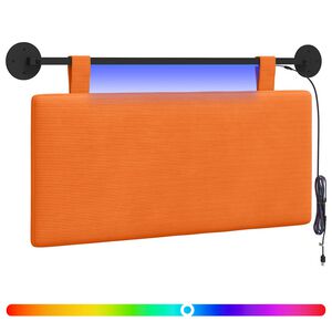 vidaXL T&ecirc;te de lit suspendue Orange Tissu en velours c&ocirc;tel&eacute;