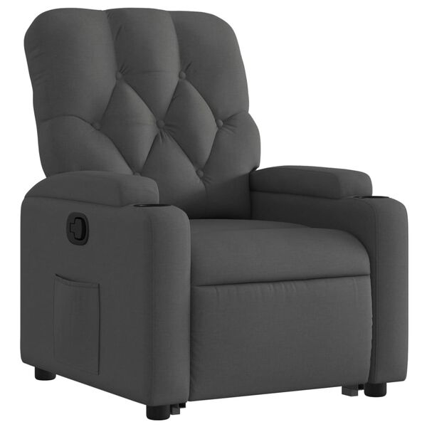 vidaXL Fauteuil inclinable Gris fonc&eacute; Tissu