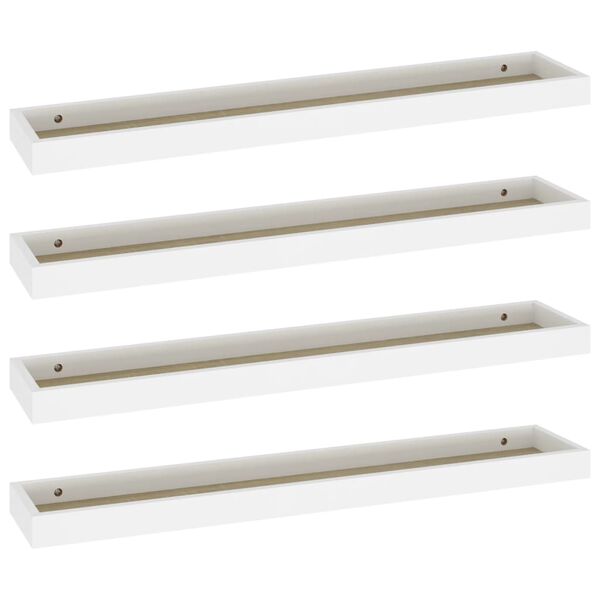 vidaXL &Eacute;tag&egrave;res murales Loggia 4 pcs Ch&ecirc;ne et blanc 80x15x4 cm MDF