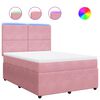 vidaXL Sommier &agrave; lattes de lit avec matelas Rose 140x190 cm Velours