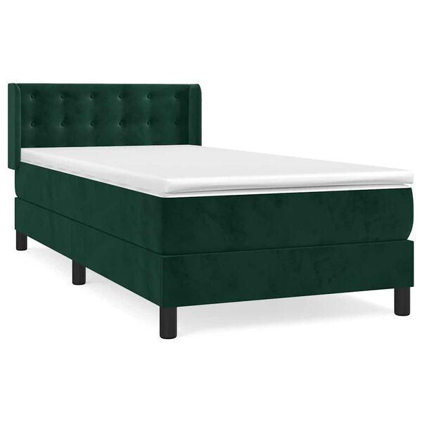 vidaXL Sommier &agrave; lattes de lit avec matelas Vert fonc&eacute; 100x200 cm
