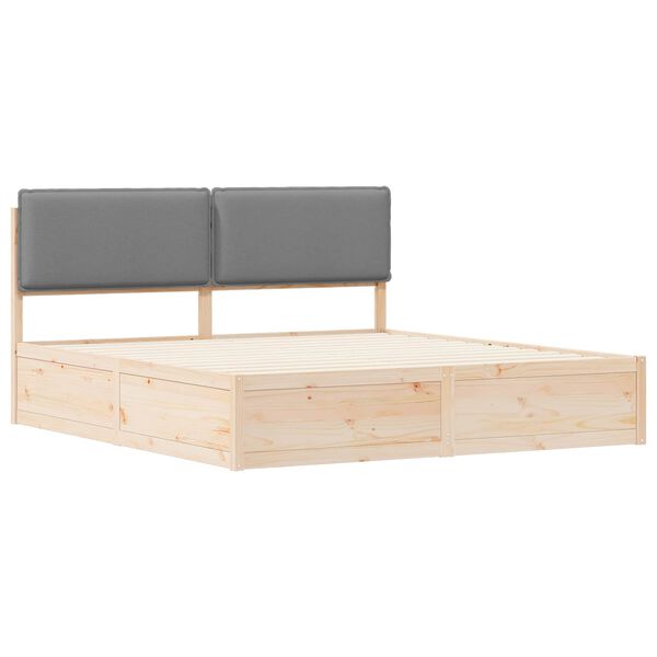 vidaXL Cadre de lit avec t&ecirc;te de lit rembourr&eacute;e Gris clair