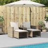 vidaXL Salon de jardin 5 pcs avec coussins empilable beige polyrotin