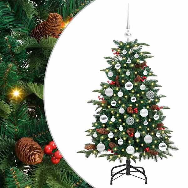 vidaXL Sapin de No&euml;l artificiel Vert 120 cm PVC, m&eacute;tal et plastique