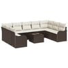 vidaXL Ensemble de canap&eacute; de jardin Marron polyrotin