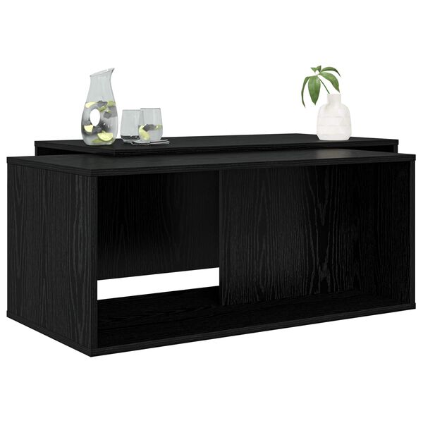 vidaXL Ensemble de tables basses 2 pcs Ch&ecirc;ne noir Bois d'ing&eacute;nierie