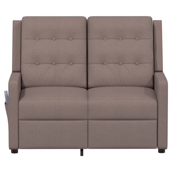vidaXL Fauteuil de massage inclinable &agrave; 2 places taupe tissu