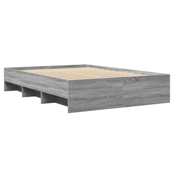vidaXL Cadre de lit sans matelas sonoma gris 120x200cm bois ing&eacute;nierie