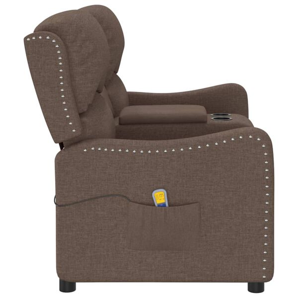 vidaXL Fauteuil de massage inclinable porte-gobelets 2 places taupe