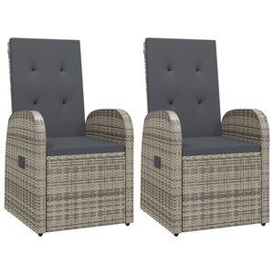 vidaXL Chaises de jardin inclinables coussins lot de 2 R&eacute;sine tress&eacute;e