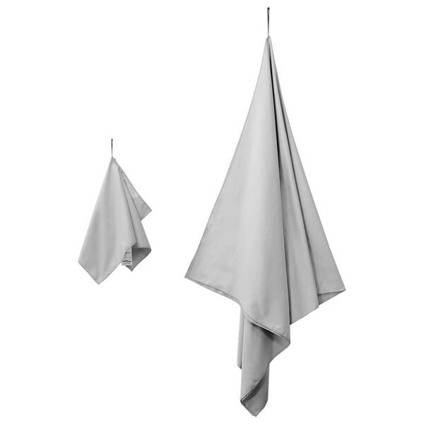 vidaXL Set de serviettes de sport 2 pcs Gris tissu