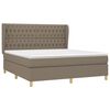 vidaXL Sommier &agrave; lattes de lit avec matelas Taupe 180x200 cm Tissu