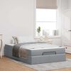vidaXL Cadre de lit avec matelas avec matelas 2 pcs Gris clair tissu