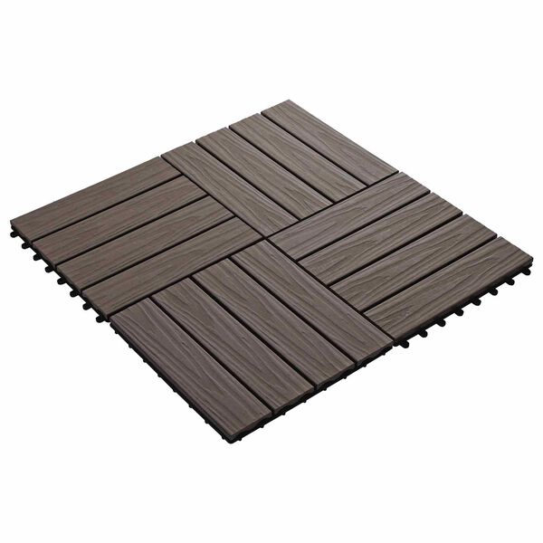 vidaXL Carreau de terrasse 11 pcs Marron fonc&eacute; 30 x 30 cm WPC