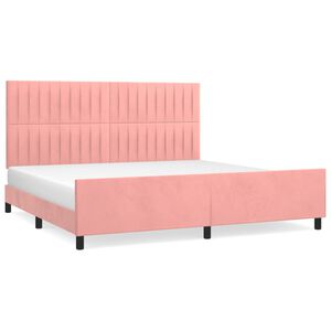 vidaXL Cadre de lit sans matelas rose 200x200 cm velours