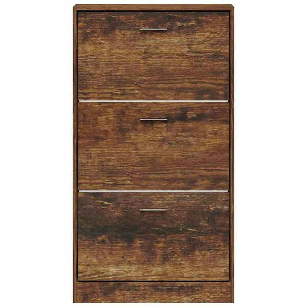 vidaXL Armoire &agrave; chaussures Ch&ecirc;ne fum&eacute; 59x17x108 cm Bois d'ing&eacute;nierie