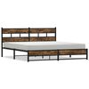 vidaXL Cadre de lit en m&eacute;tal sans matelas ch&ecirc;ne fum&eacute; 180x200 cm