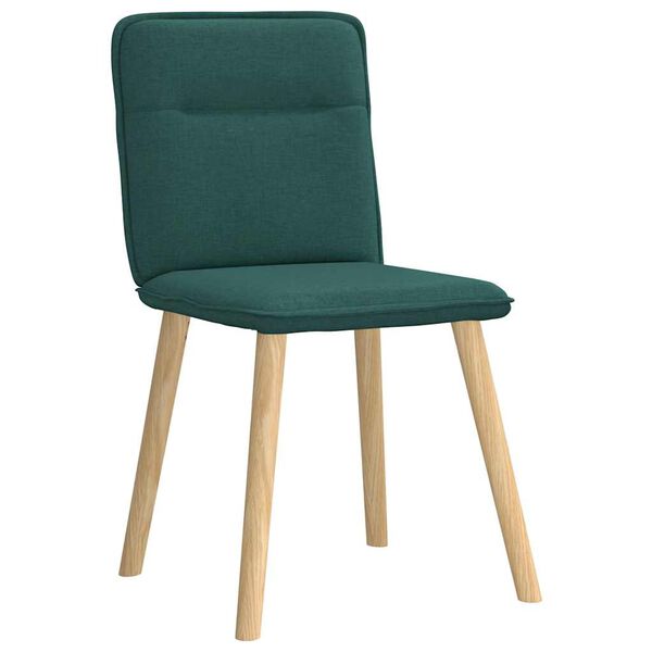 vidaXL Chaises &agrave; manger lot de 4 vert fonc&eacute; tissu