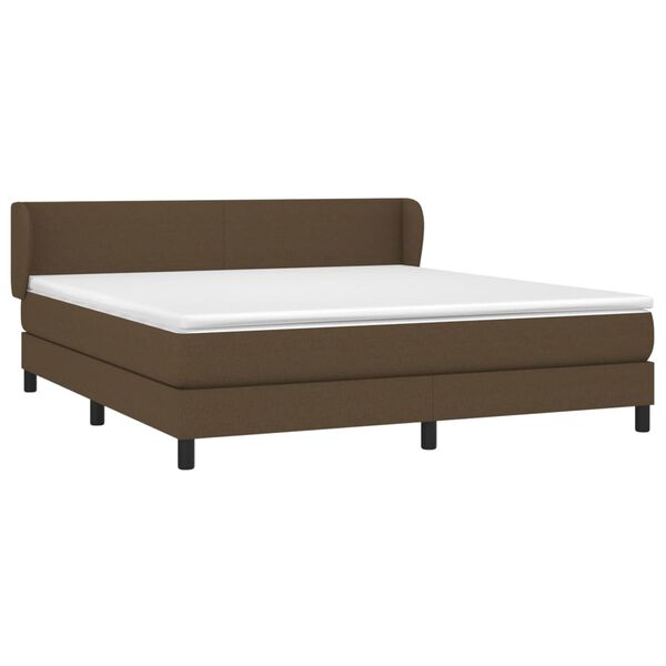 vidaXL Sommier &agrave; lattes de lit avec matelas Marron fonc&eacute; 180x200 cm