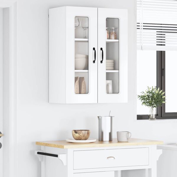 vidaXL Armoire de cuisine Kalmar Blanc brillant 60 x 31 x 80 cm