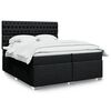 vidaXL Sommier &agrave; lattes de lit avec matelas Noir 200x200 cm Tissu
