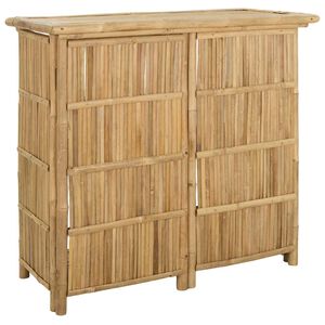 vidaXL Table de bar ext&eacute;rieure Naturel 115 x 55 x 105 cm Bambou