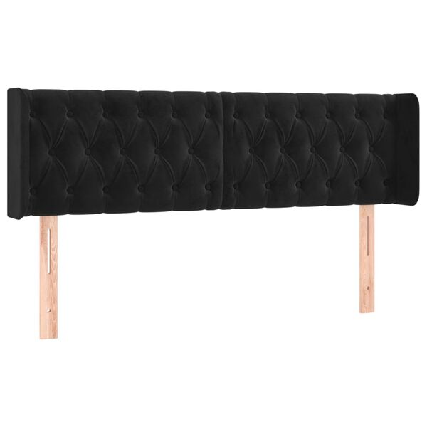 vidaXL T&ecirc;te de lit &agrave; LED Noir 163x16x78/88 cm Velours