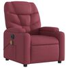 vidaXL Fauteuil de massage inclinable électrique Rouge bordeaux Tissu