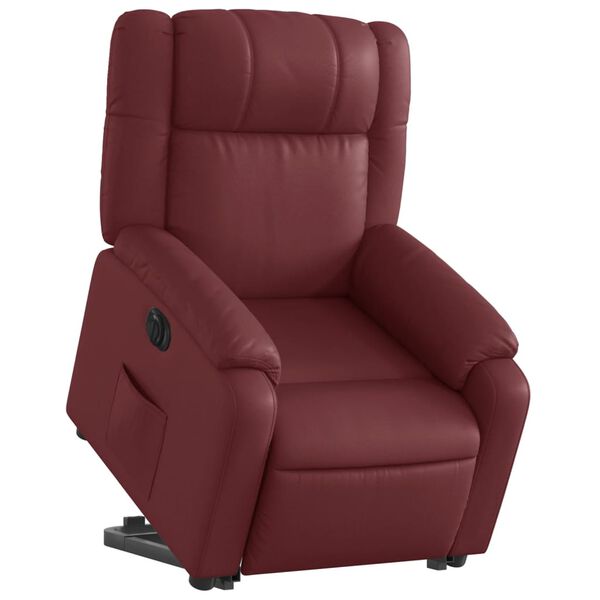 vidaXL Fauteuil inclinable électrique rouge bordeaux similicuir