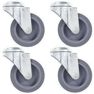 vidaXL 4 pcs Roulettes pivotantes &agrave; trou de boulon 75 mm
