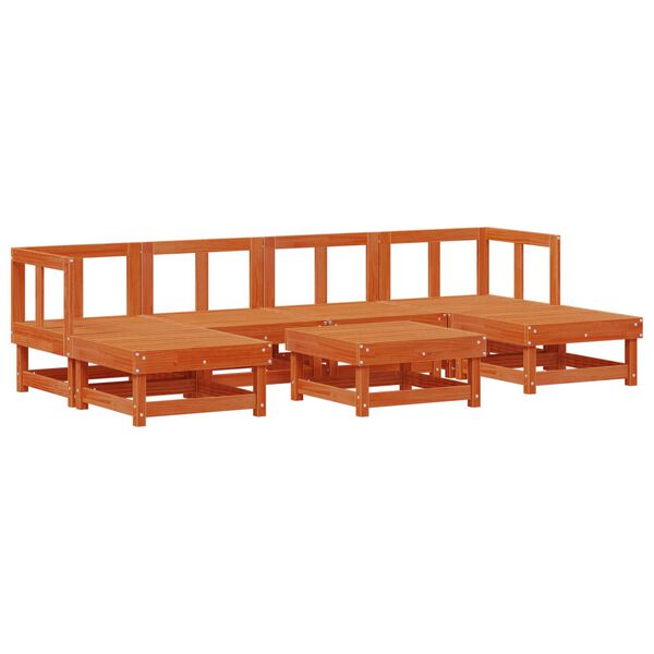 vidaXL Ensemble de salon de jardin 7 pcs Brun Cir&eacute; Pin massif