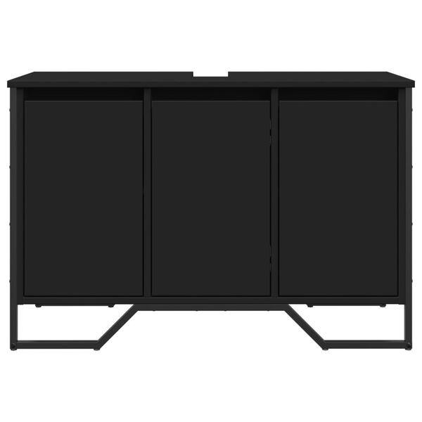 vidaXL Armoire lavabo de salle de bain noir 91x35x60 cm