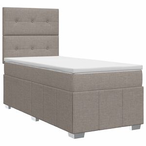 vidaXL Lit boxspring avec matelas Taupe 90 x 200 cm Tissu
