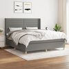 vidaXL Sommier &agrave; lattes de lit avec matelas Gris fonc&eacute; 160x200cm Tissu