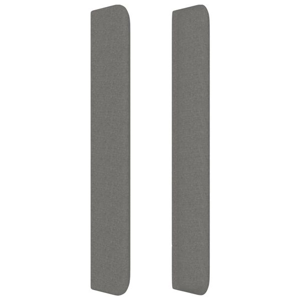 vidaXL T&ecirc;te de lit avec oreilles Gris fonc&eacute; 93x16x118/128 cm Tissu