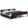 vidaXL Cadre de lit avec 2 tiroirs Marron fonc&eacute; 180x200 cm Pin massif
