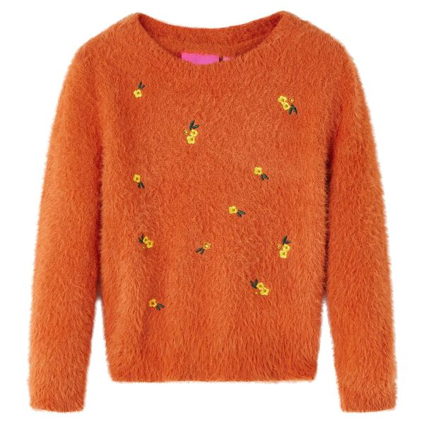 Pull-over tricot&eacute; pour enfants orange br&ucirc;l&eacute; 128