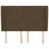vidaXL T&ecirc;te de lit avec oreilles Marron fonc&eacute; 147x23x118/128 cm Tissu